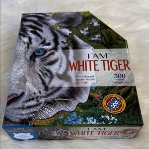 White Tiger Head-Shaped Jigsaw Puzzle